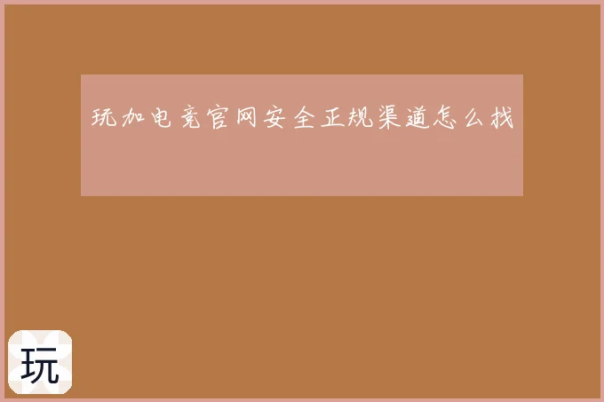 玩加电竞官网安全正规渠道怎么找