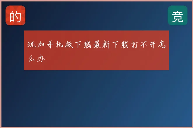 玩加手机版下载最新下载打不开怎么办